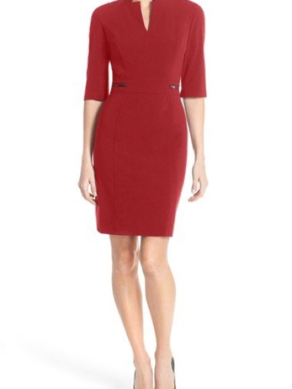 Tahari Elegant Red Sheath Dress